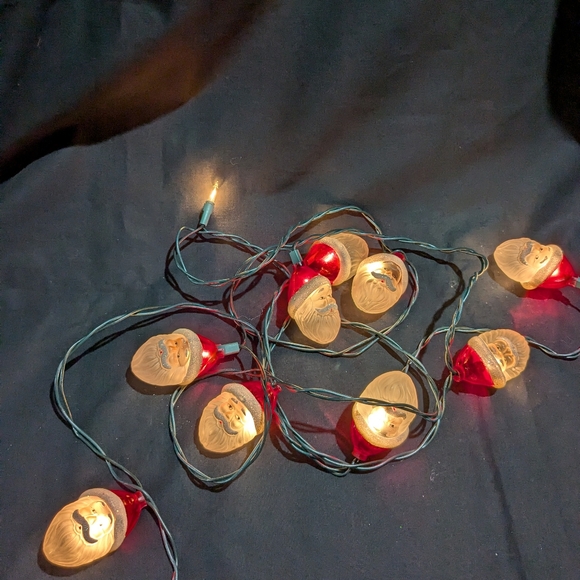 Santa Face Heads String Light Set Works Christmas Lights 2006 *Read - Picture 7 of 8
